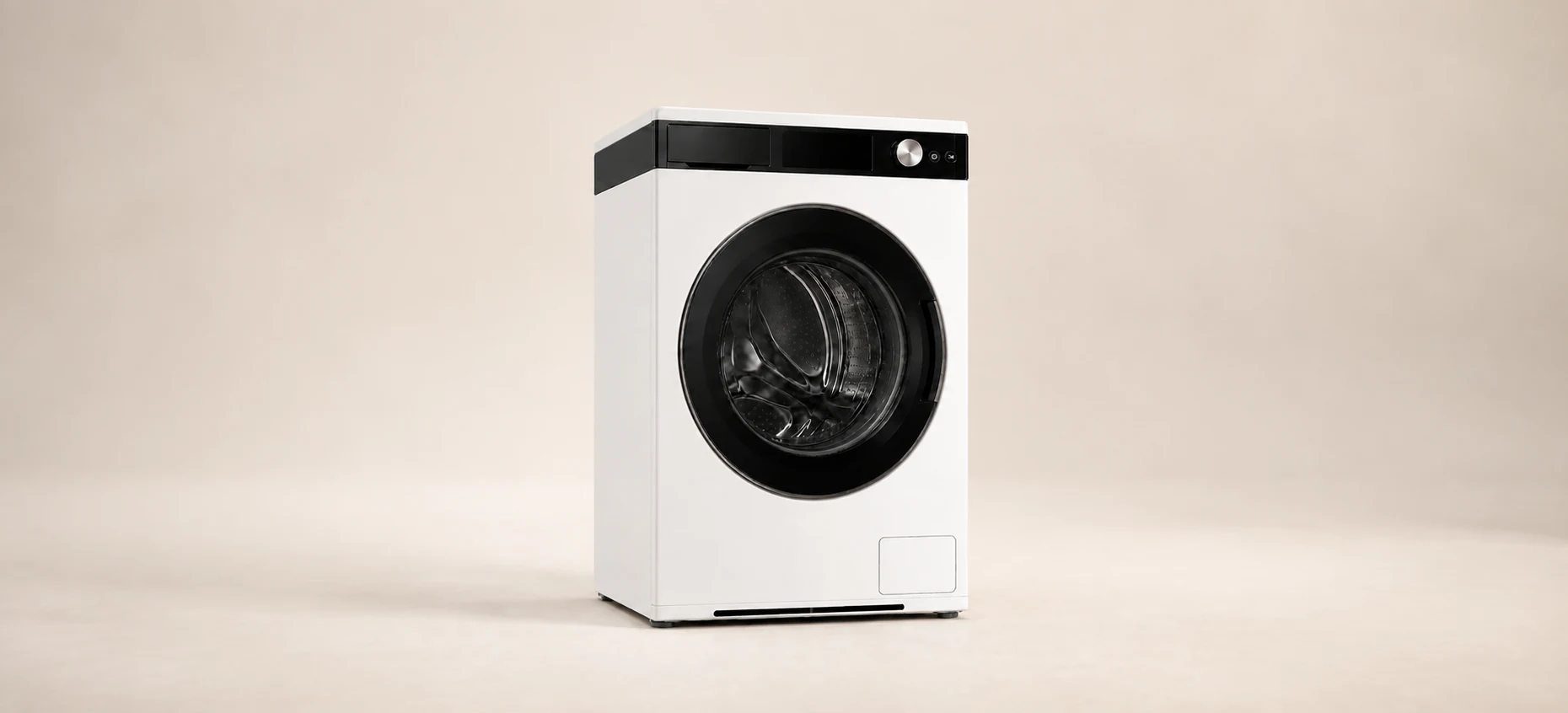 Washer One in a spacious warm ivory studio